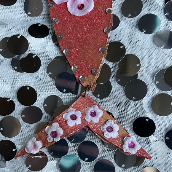 handcrafted wall plaque mixed media mermaid Victorian flowers dream - Picture 4 of 6